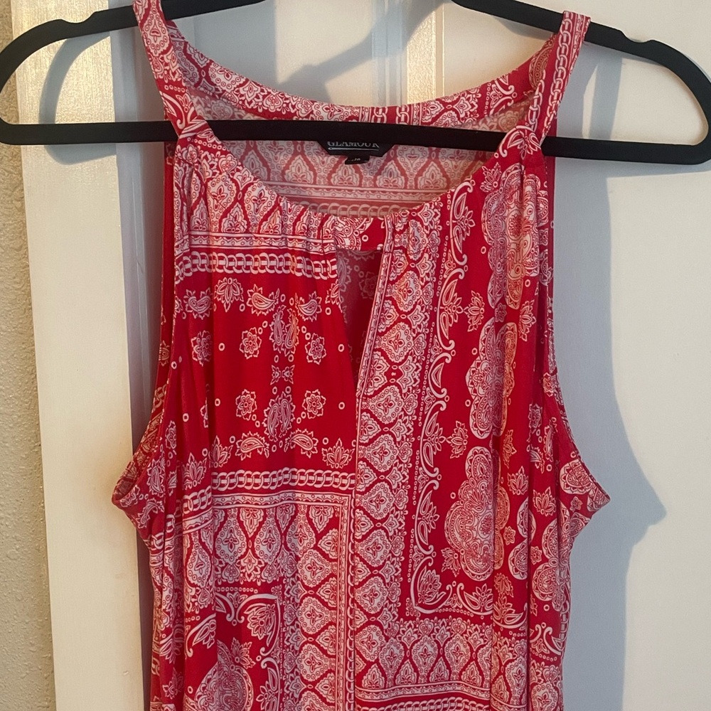 Red long maxi dress